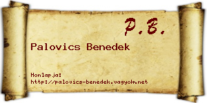 Palovics Benedek névjegykártya